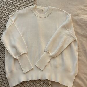 Oversized White Sweater Tunic